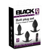 Black Velvets Lot de 3 plugs vibrants Silibutt Noirs